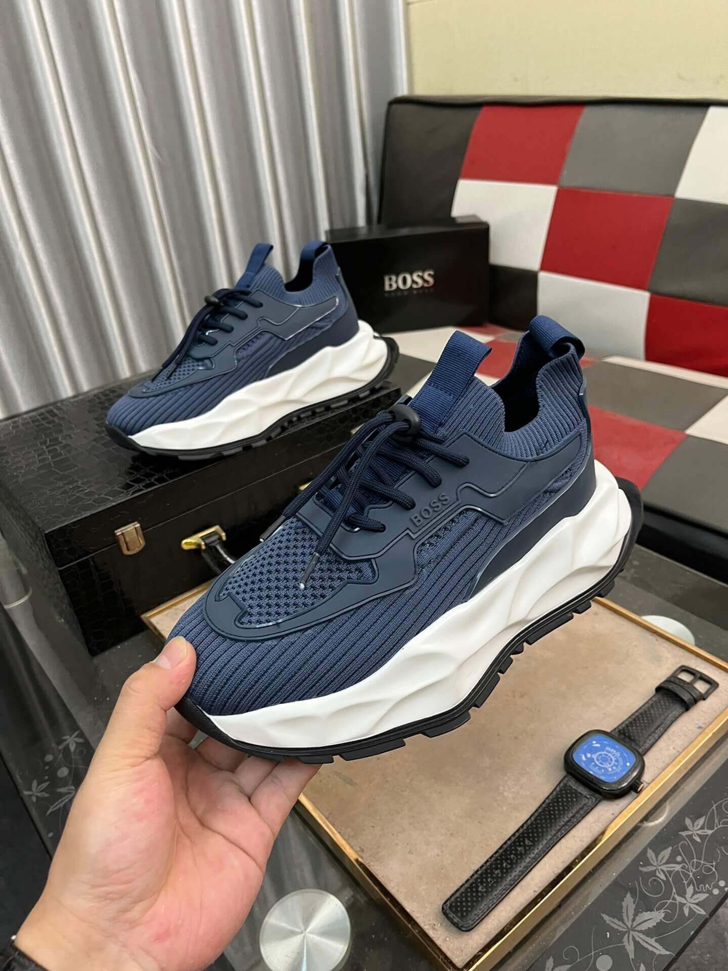 Boss Blue TTNM EVO Trainer with Knitted Uppers 10 Boss Blue TTNM EVO Trainer with Knitted Uppers - Image 10