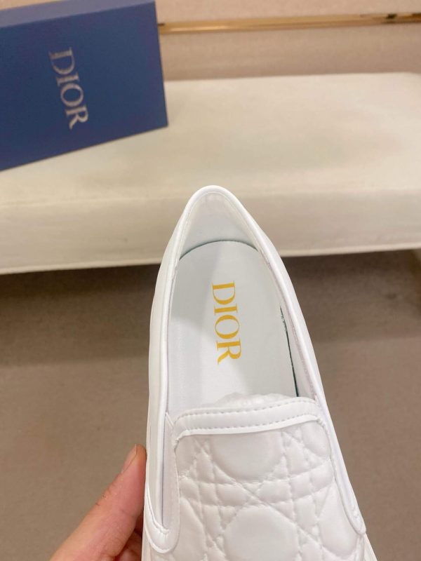 whiteDiorslip-onsneakerwithaquiltedpattern_7 Dior White Quilted Cannage Calfskin Slip-On Sneaker