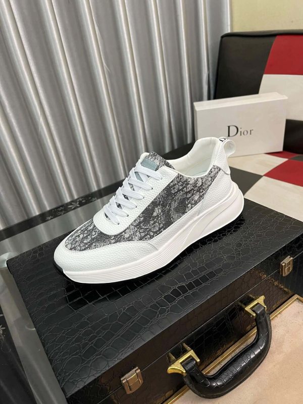 Dior Sneaker in Grey Dior Oblique Jacquard and White Leather