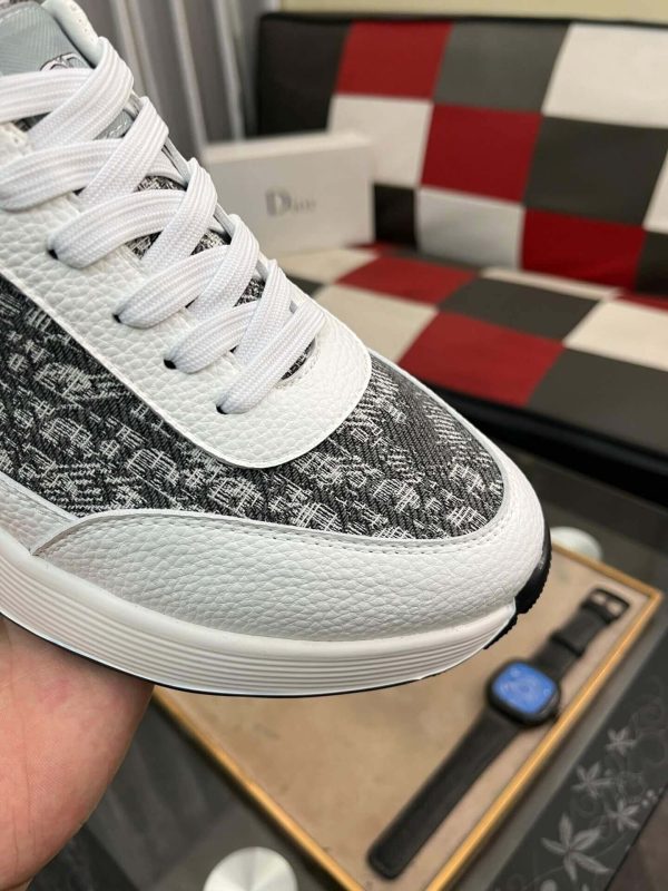 Dior Sneaker in Grey Dior Oblique Jacquard and White Leather