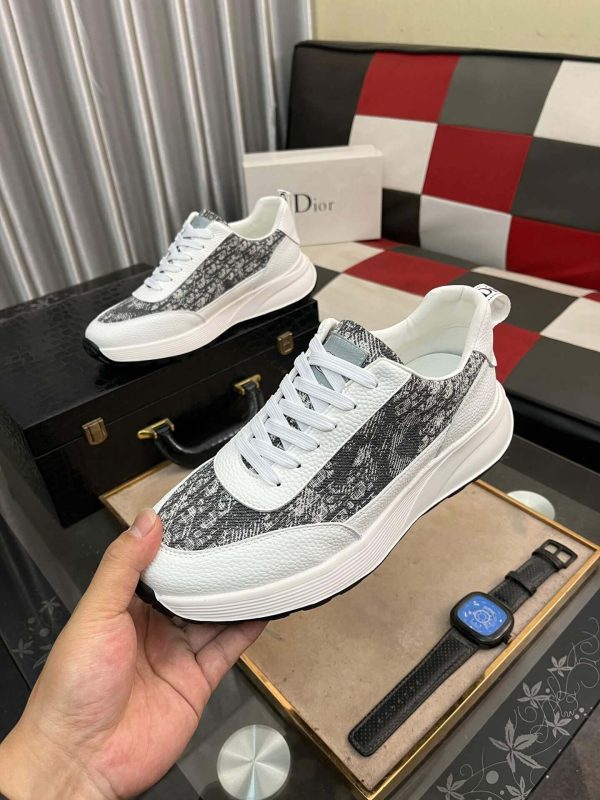 Dior Sneaker in Grey Dior Oblique Jacquard and White Leather