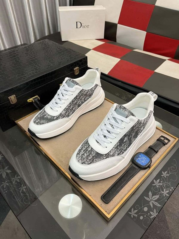 Dior Sneaker in Grey Dior Oblique Jacquard and White Leather
