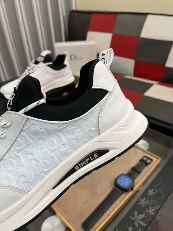 whiteDiorsneakerwithblackaccents._7 Dior Men's Sneaker in White Dior Oblique Jacquard and White Leather