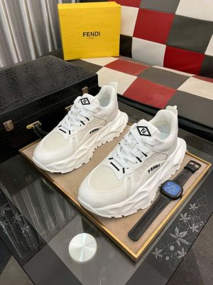 Fendi Platform Sneaker in White