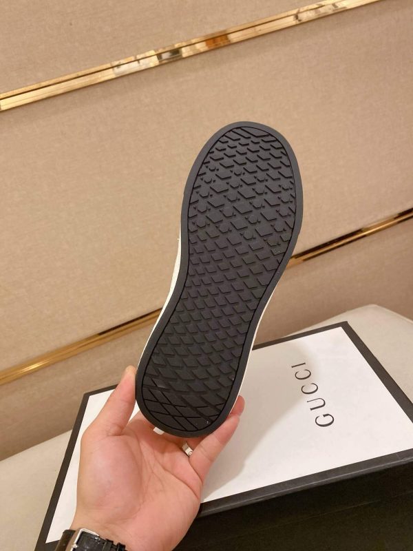 Gucci White GG Supreme Leather Sneaker with Web