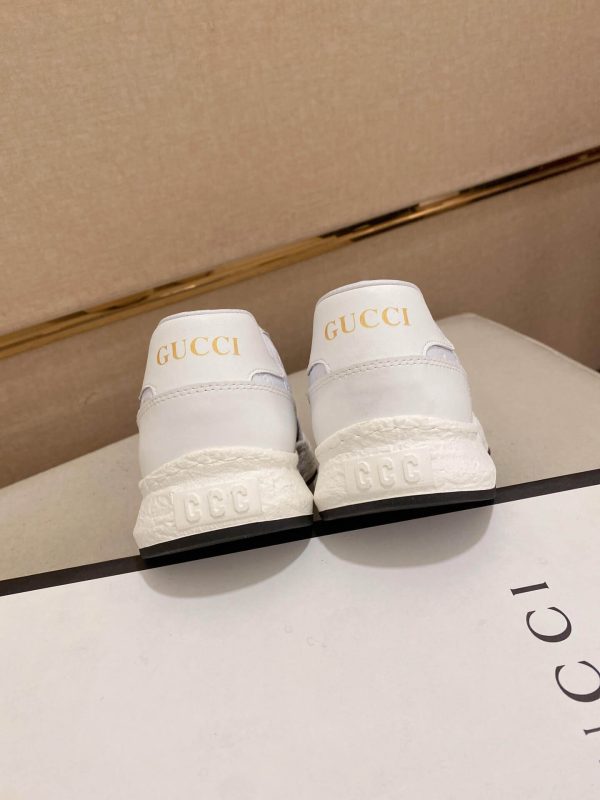 Gucci White GG Supreme Leather Sneaker with Web