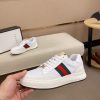 Gucci White GG Supreme Leather Sneaker with Web