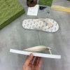 Gucci GUCCI Logo White Thong Sandals with Double G