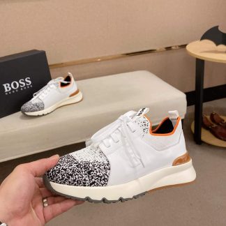 Boss Mixed Materials Trainers White and Black
