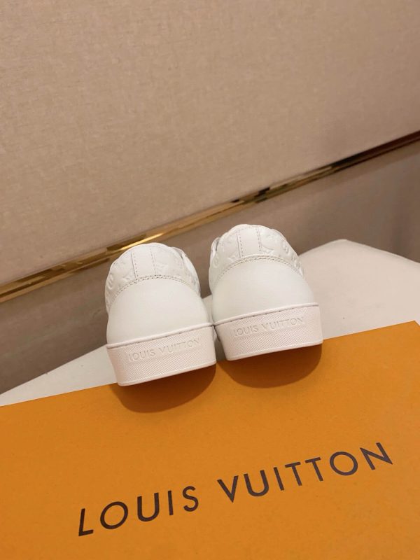 Louis Vuitton White Embossed Smooth Leather Match Up Sneaker