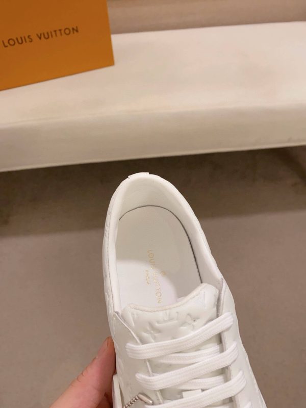 Louis Vuitton White Embossed Smooth Leather Match Up Sneaker