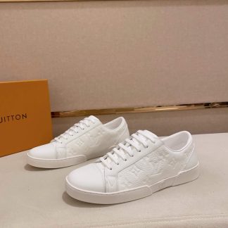 Louis Vuitton White Grained Leather Match-Up Sneaker