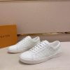 Louis Vuitton White Embossed Smooth Leather Match Up Sneaker