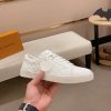 Louis Vuitton White Embossed Smooth Leather Match Up Sneaker