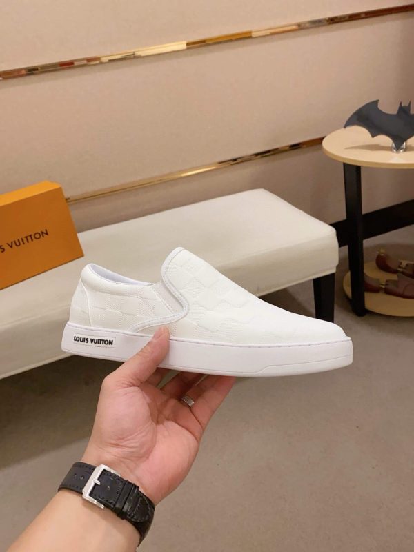 LV White Damier Infini Slip-On Sneaker
