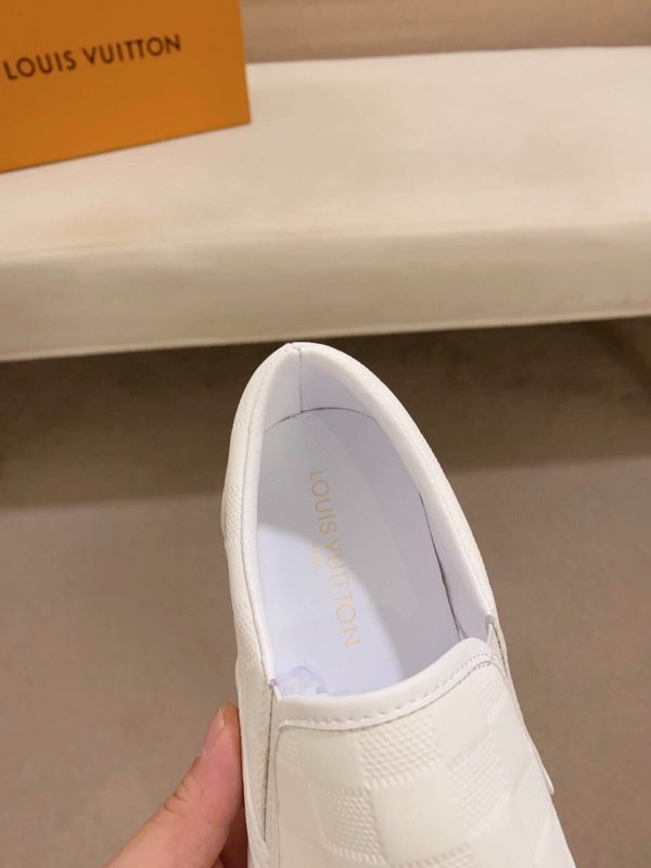 LV White Damier Infini Slip-On Sneaker