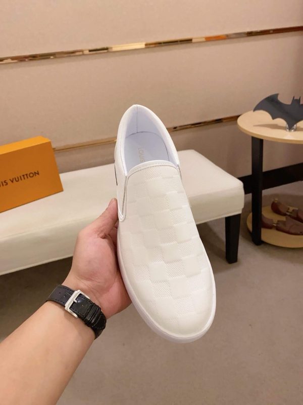 LV White Damier Infini Slip-On Sneaker