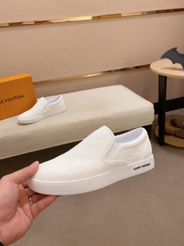 LV White Damier Infini Slip-On Sneaker