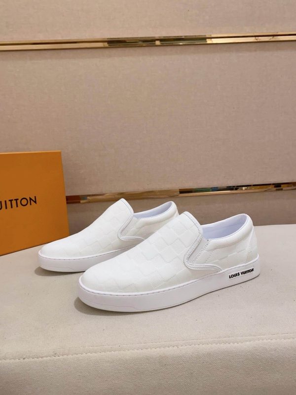 LV White Damier Infini Slip-On Sneaker
