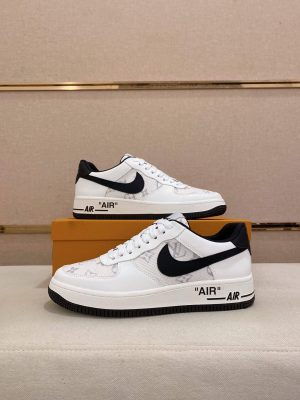 LV X Nike Air Force 1 Low Sneaker in White
