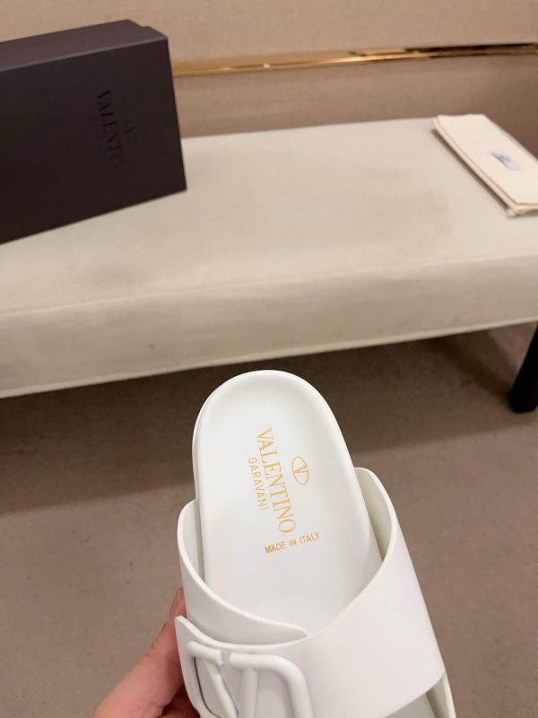 Valentino Garavani VLogo Sandals in White Leather