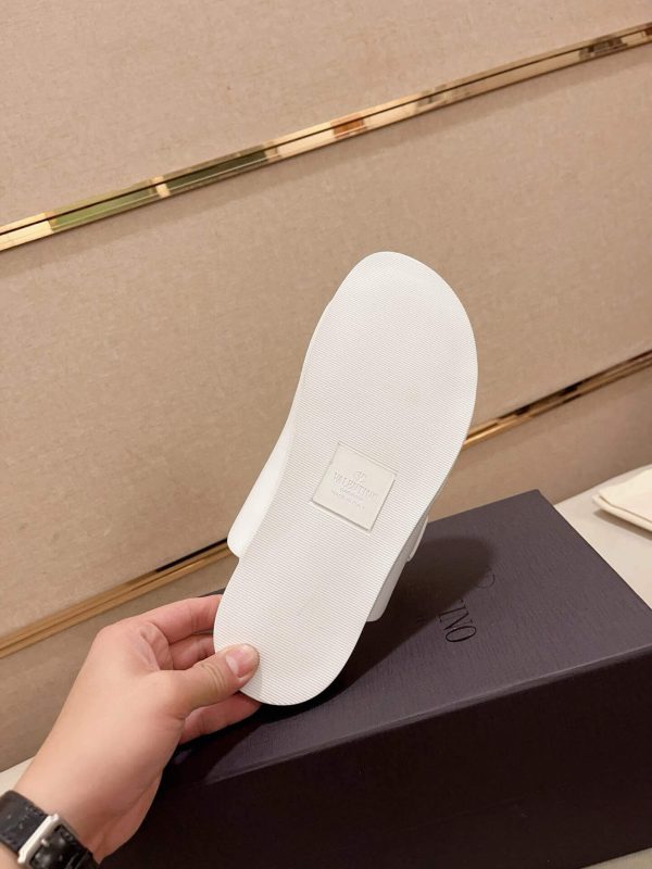 Valentino Garavani VLogo Sandals in White Leather