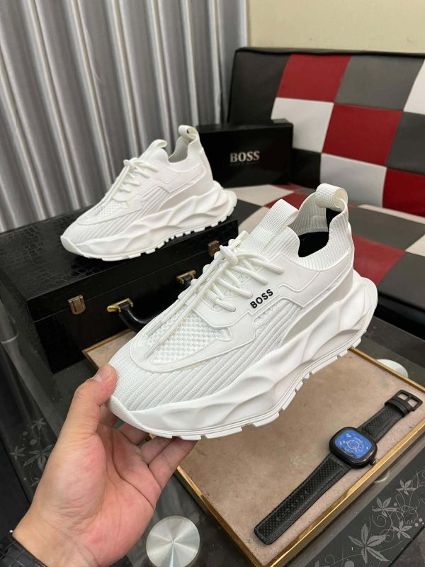 Boss White TTNM EVO Trainer with Knitted Uppers