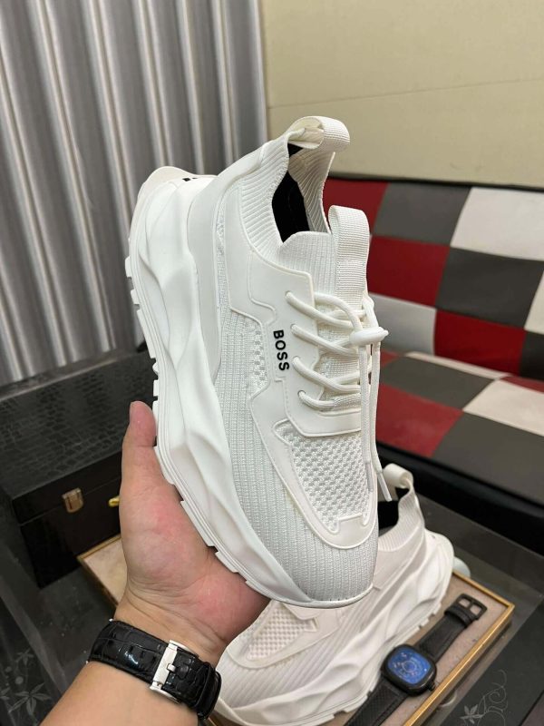 Boss White TTNM EVO Trainer with Knitted Uppers