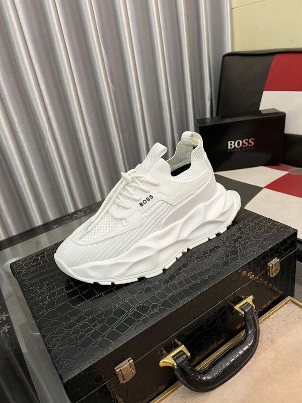 Boss White TTNM EVO Trainer with Knitted Uppers