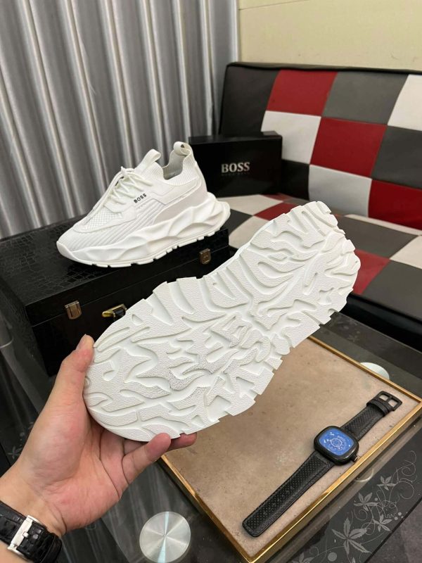 Boss White TTNM EVO Trainer with Knitted Uppers