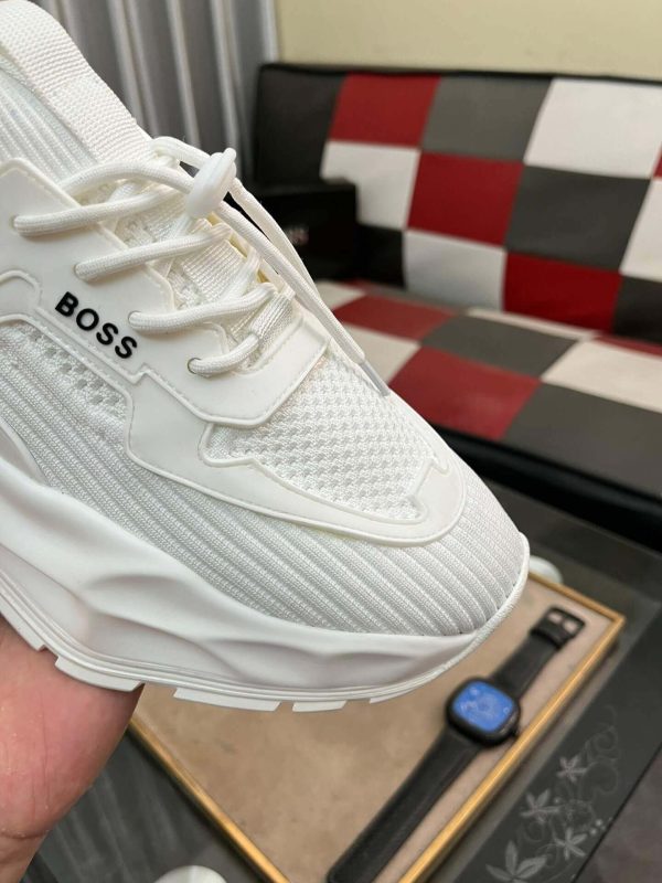 Boss White TTNM EVO Trainer with Knitted Uppers