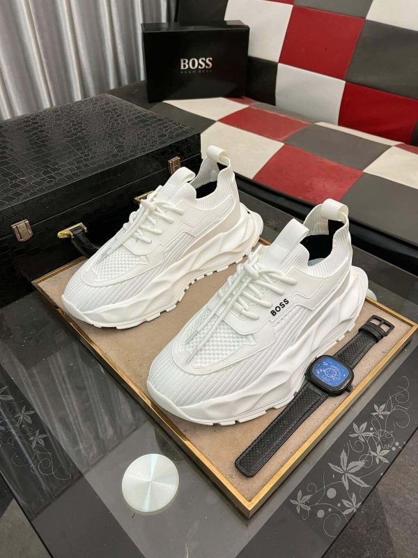 Boss White TTNM EVO Trainer with Knitted Uppers