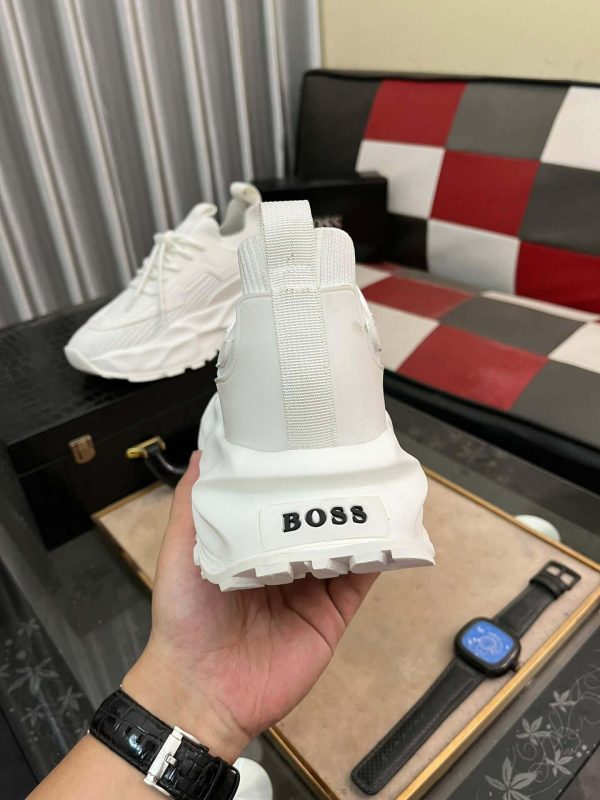 Boss White TTNM EVO Trainer with Knitted Uppers