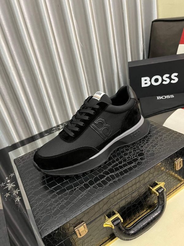 Boss Zayn Low Black Profile Suede Leather Tone Sneaker