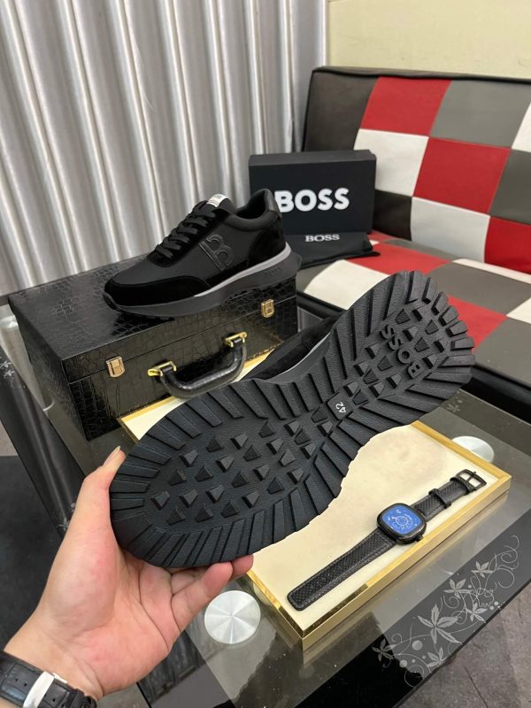 Boss Zayn Low Black Profile Suede Leather Tone Sneaker