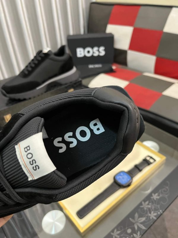 Boss Zayn Low Black Profile Suede Leather Tone Sneaker