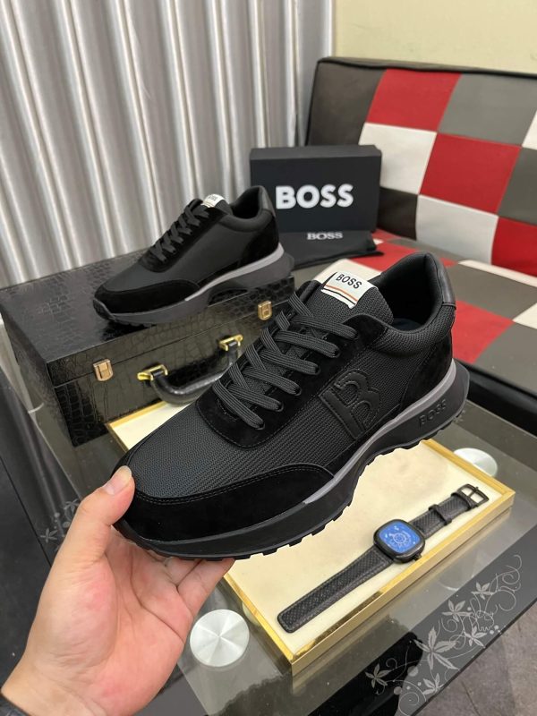 Boss Zayn Low Black Profile Suede Leather Tone Sneaker