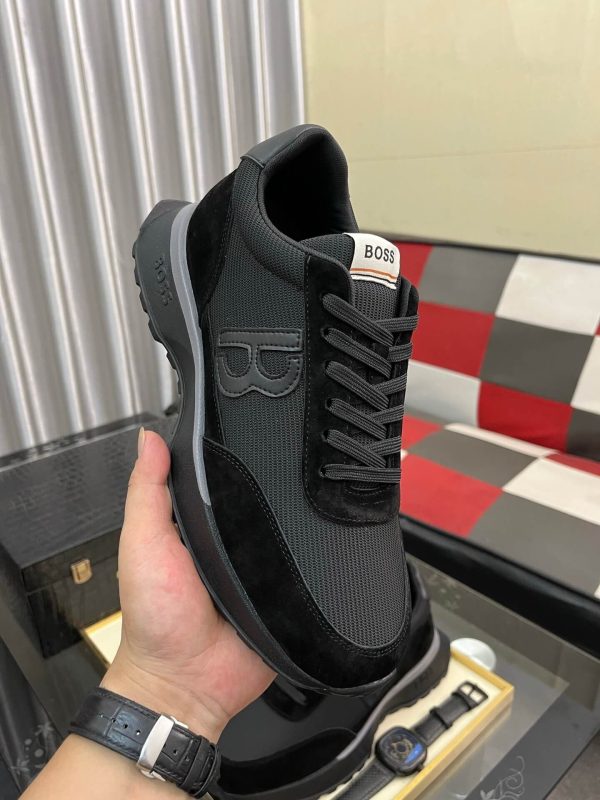 Boss Zayn Low Black Profile Suede Leather Tone Sneaker