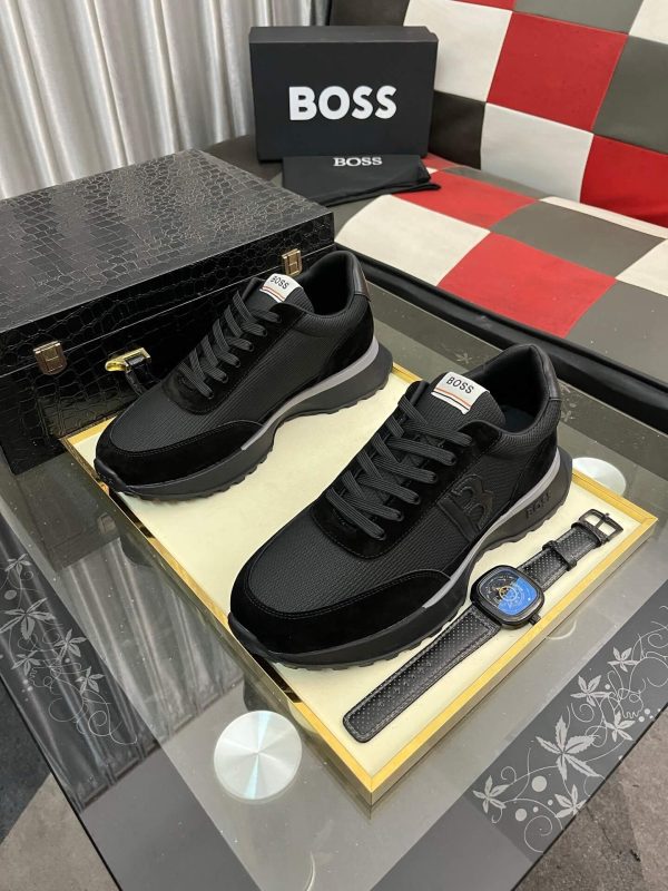 Boss Zayn Low Black Profile Suede Leather Tone Sneaker