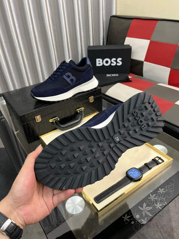 Boss Zayn Low Blue Profile Suede Leather Tone Sneaker