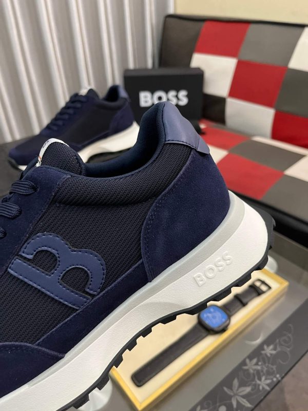 Boss Zayn Low Blue Profile Suede Leather Tone Sneaker