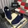 Boss Zayn Low Blue Profile Suede Leather Tone Sneaker