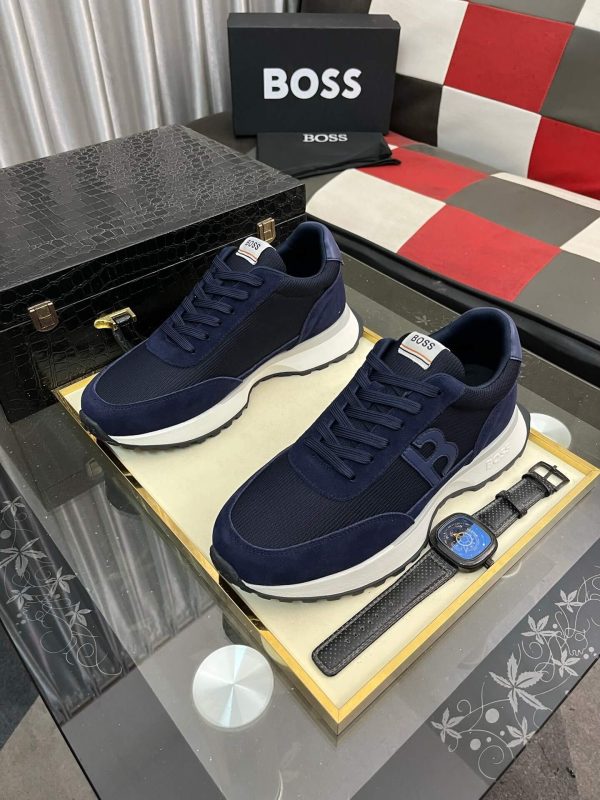 Boss Zayn Low Blue Profile Suede Leather Tone Sneaker