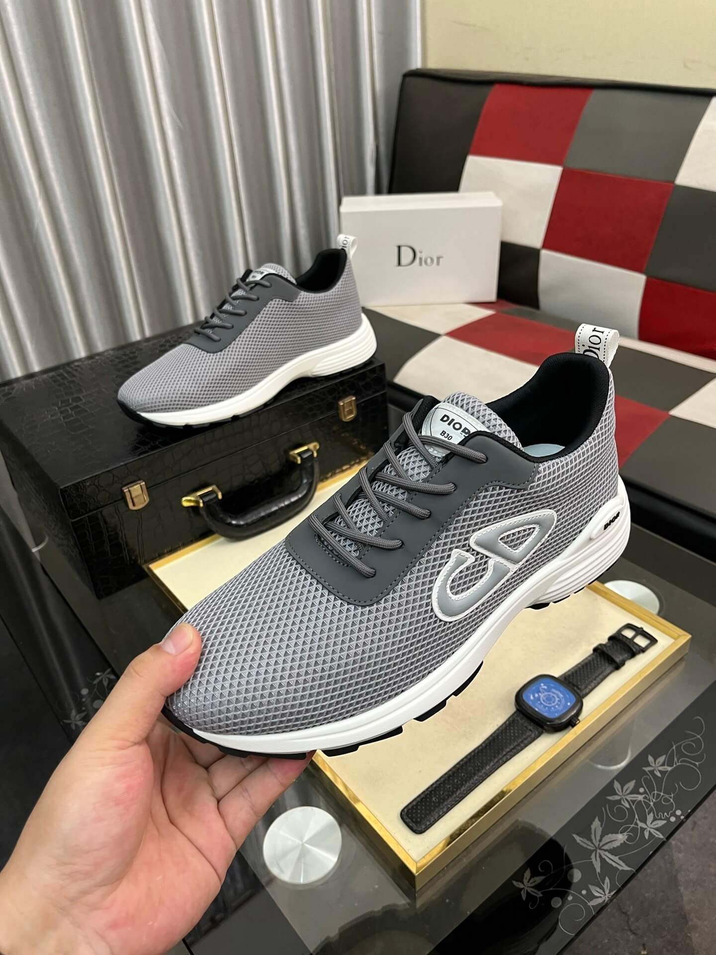 Dior B30 Men's Sneaker - Technical Mesh - Grey 7 Christian Dior shoes