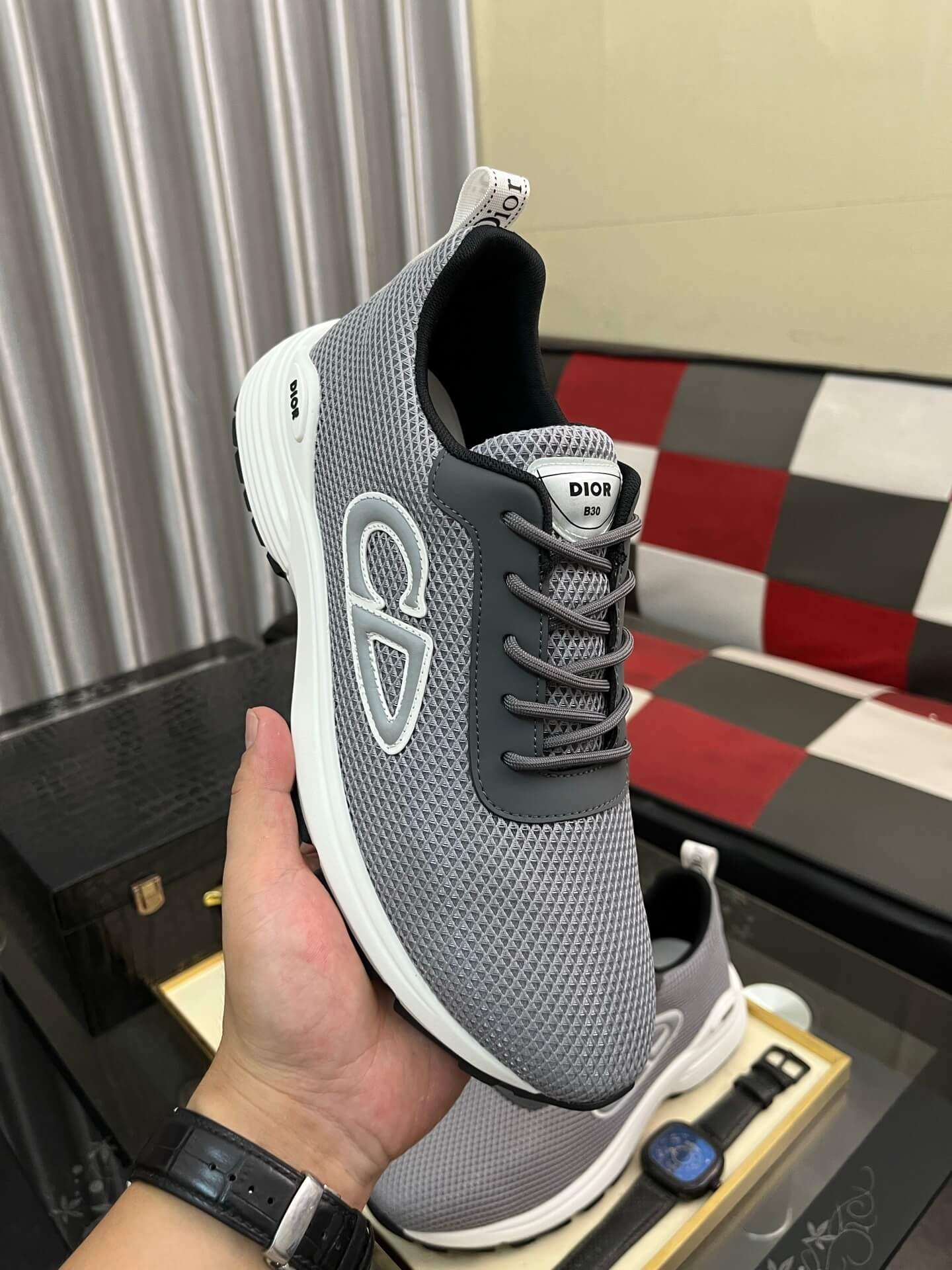 Dior B30 Men's Sneaker - Technical Mesh - Grey 9 Christian Dior shoes