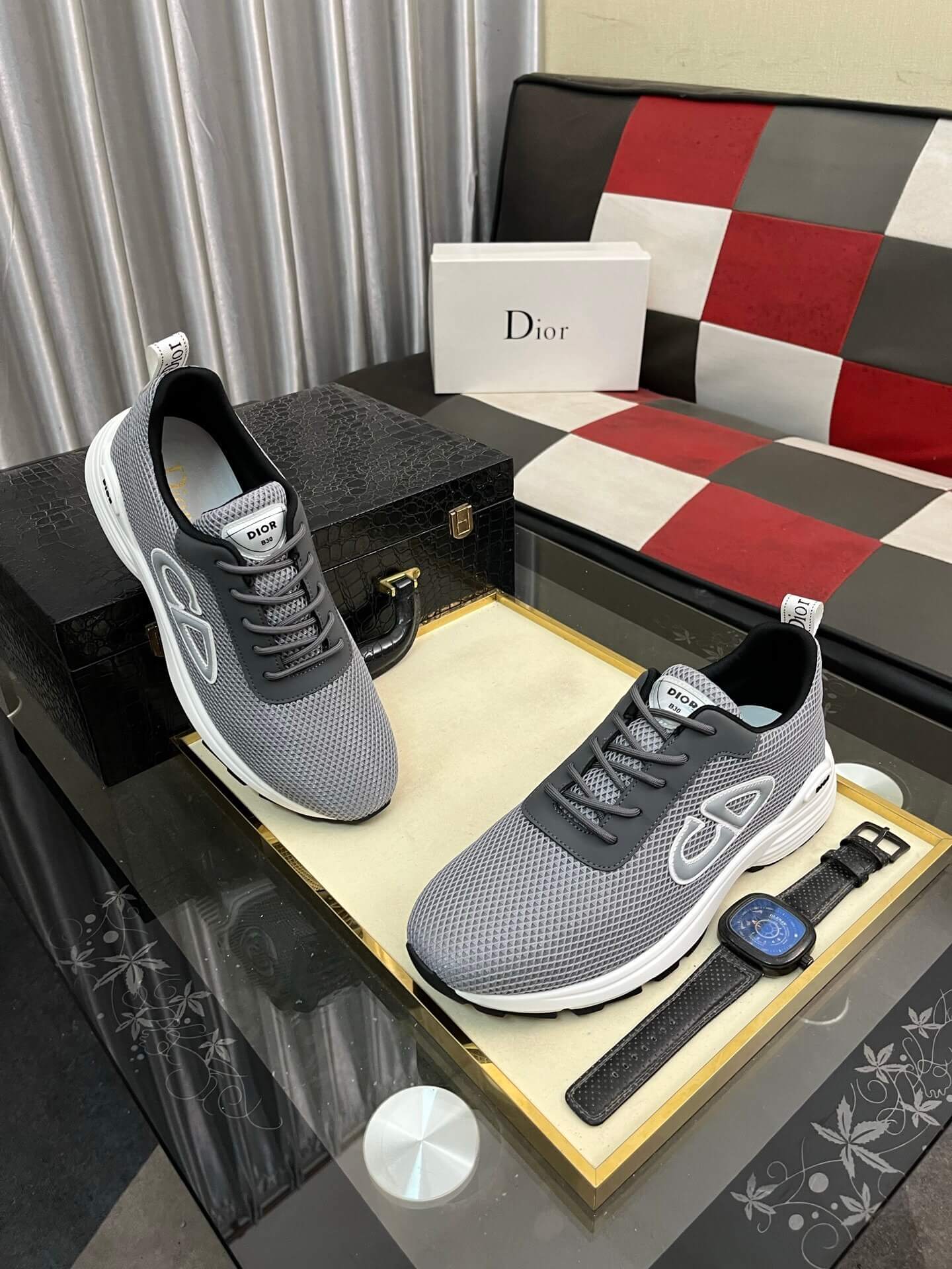 Dior B30 Men's Sneaker - Technical Mesh - Grey 1 Christian Dior shoes