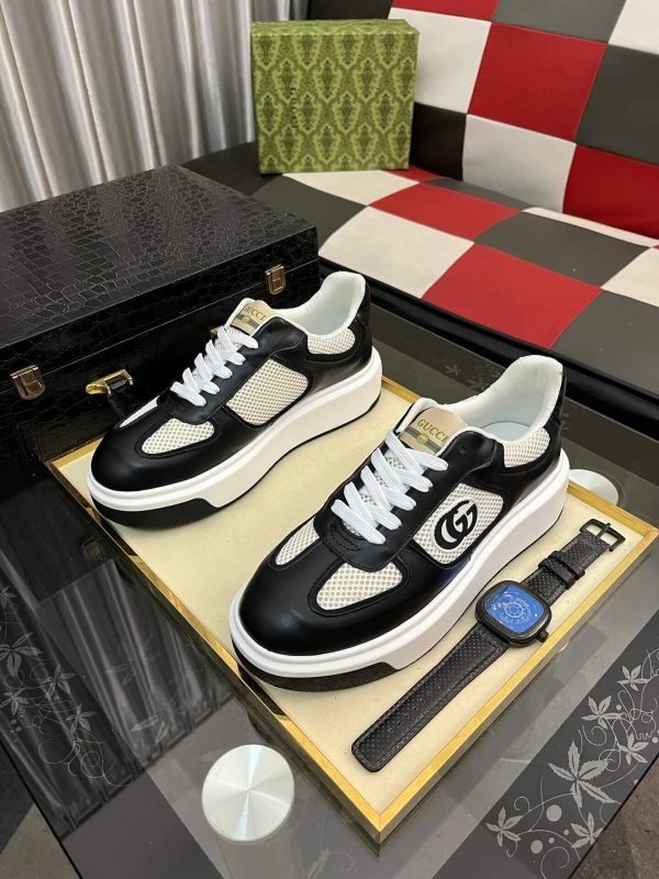 Gucci -GG -Chunky -Men's -Black -And --White- Low- Top -Sneakers. (3) Gucci GG Chunky Men's Black And White Low Top Sneakers.