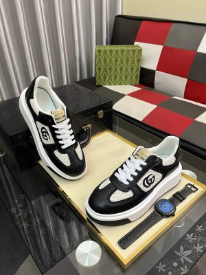 Gucci -GG -Chunky -Men's -Black -And --White- Low- Top -Sneakers. (4) Gucci GG Chunky Men's Black And White Low Top Sneakers.