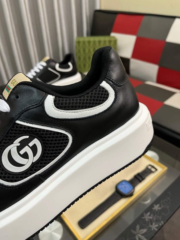 Gucci- GG -Chunky -Men's -Black -And- White- Low- Top -Sneakers. (5) Gucci GG Chunky Men's Black And White Low Top Sneakers.