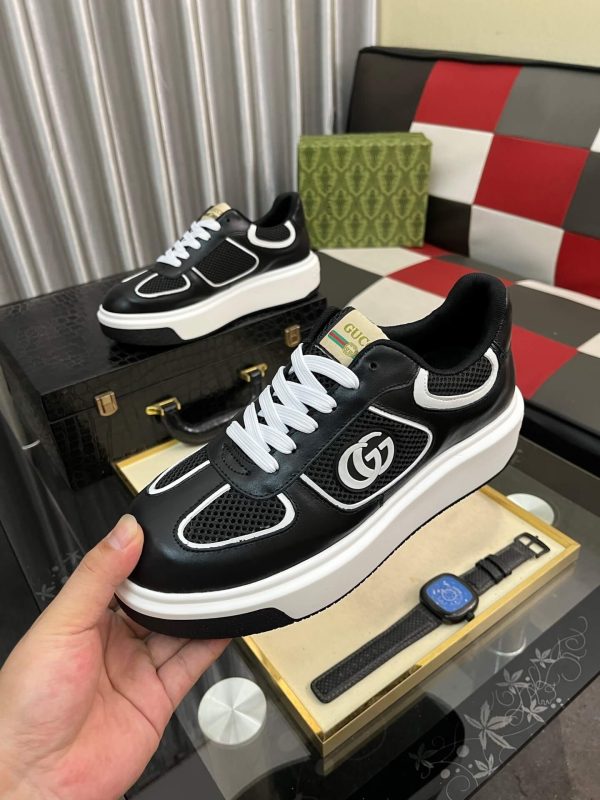Gucci- GG -Chunky -Men's -Black -And- White- Low- Top -Sneakers. (6) Gucci GG Chunky Men's Black And White Low Top Sneakers.
